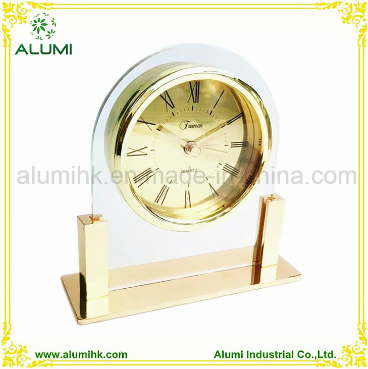 Glass Body with Chrome Base Silent Alarm Clock for Hotel