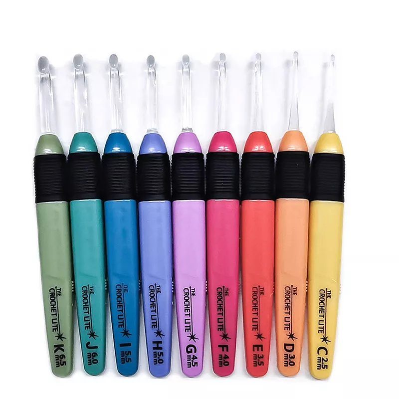 Luminous LED Light Crochet Hook Set DIY Hand Knitting Crochet Set