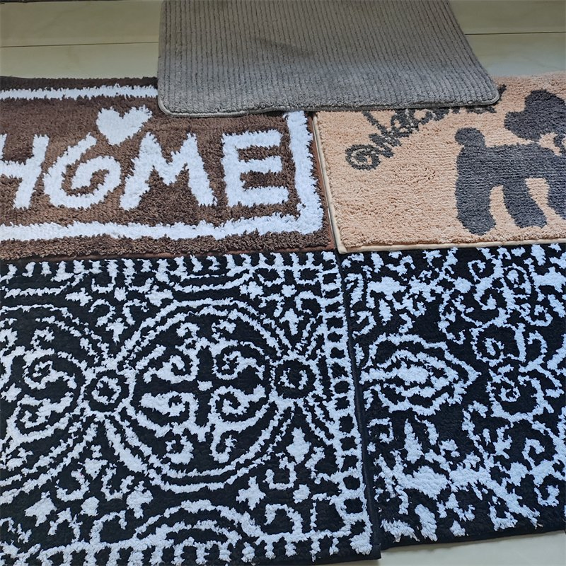 Shaggy Excellent Water Absorption Pure Color Bathroom Mat for Hotel Room