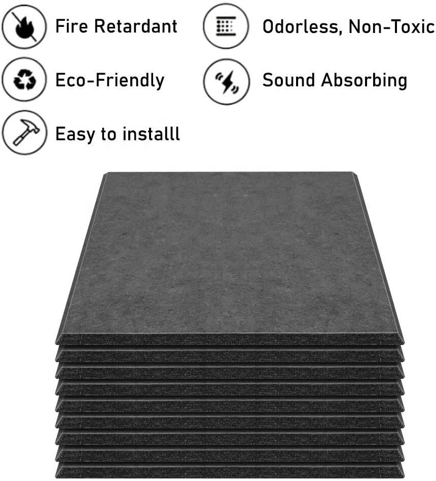 24mm High Density Fire Retardant Noise Absorption Pet Polyester Fiber Felt Acoustic Panel