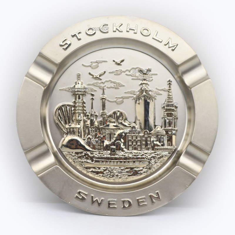 Factory Custom Logo Design Countries Tourist Souvenir Antique Metal 3D Cigar Ashtray