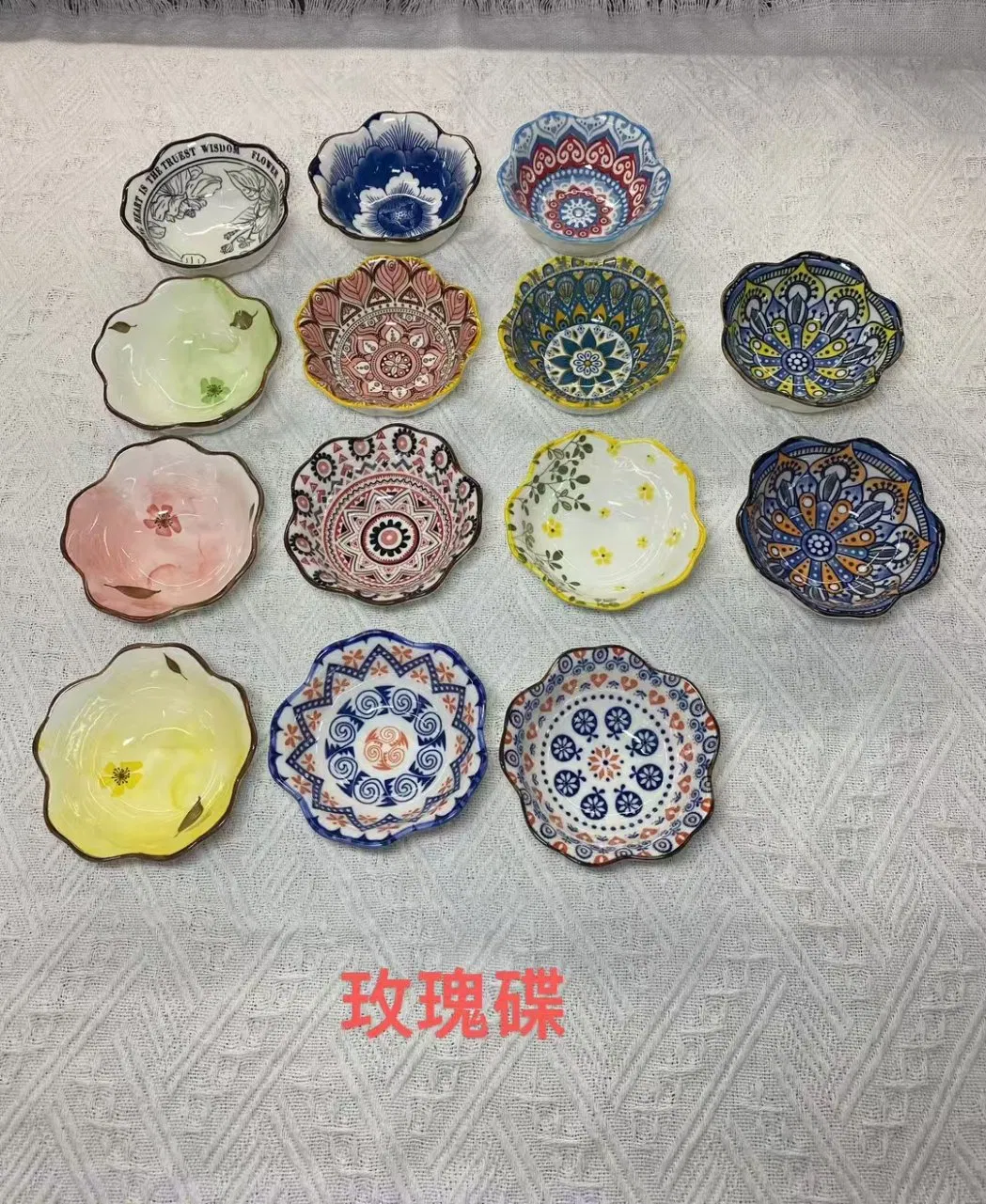4"Soup Bowl Plate Saucer Various Shape Pad Printing Ceramic Porcelain Tableware