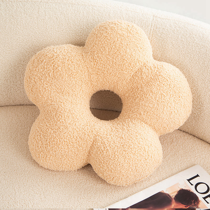 Super September New 3D Flower Shaped Soft Skin-Friendly Plush Cushion Pillow for Home Decor