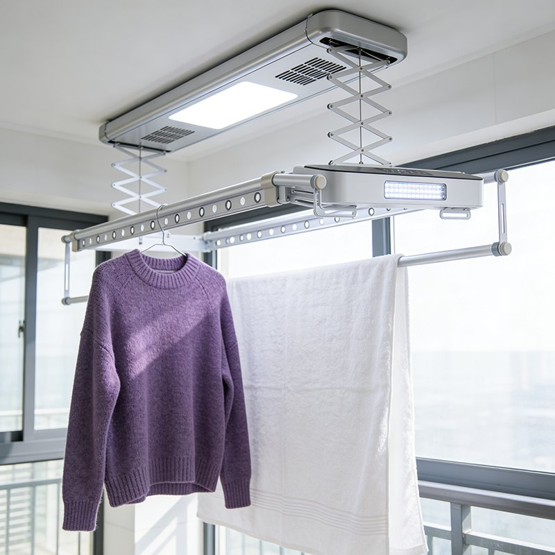 Automated Balcony Clothes Drying System with Built-in Disinfection Feature