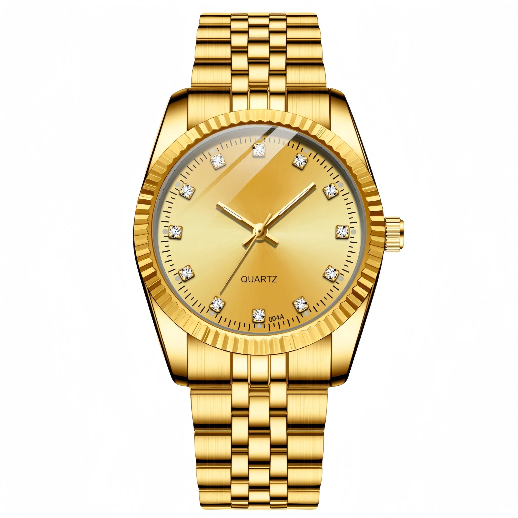 Hot Lover Luxury Business Stainless Steel Gold Classic Waterproof Couple Watch Chenxi 004A