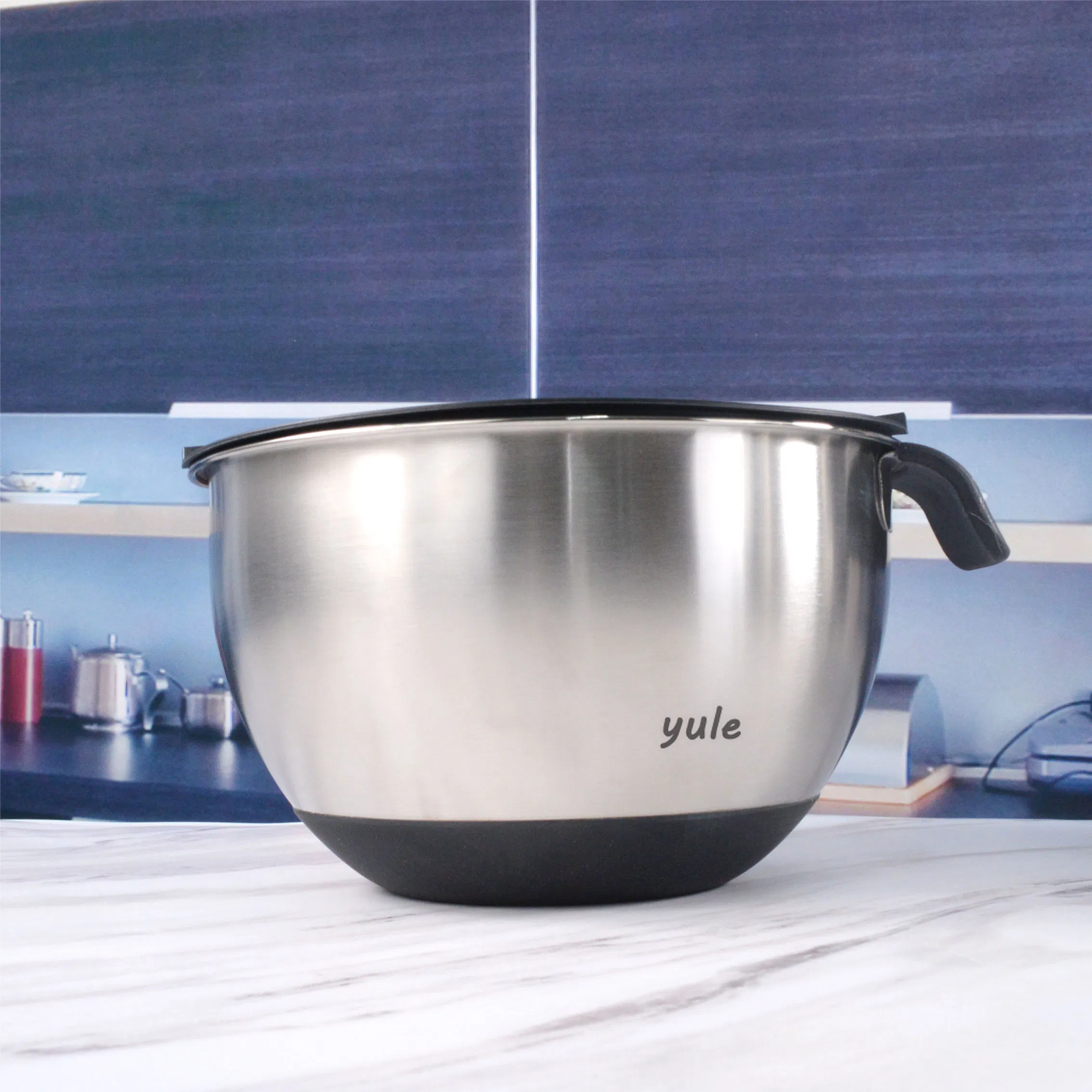 Black Color Short Handle Stainless Steel Mixing Bowl