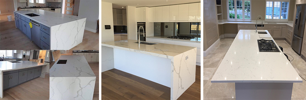 White/Cream/Grey/Black/Brown/Veins Artificial Stone Engineered Quartz Slabs for Kitchen Countertops/Worktops