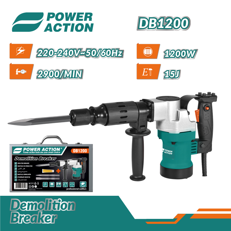 Отбойный молоток Power Action Professional DB1200, 1200Вт