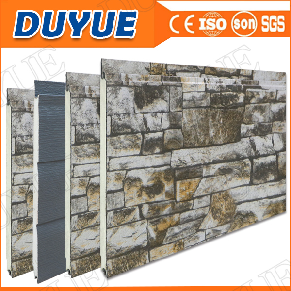 Siding Facade Shockproof 16 mm Exterior Metal Carved Polyurethane Foam Sandwich Wall Panel / Moisture-Proof Carved Panel