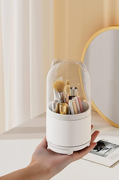 Makeup Organizer with Dustproof Waterproof Lid 360 Rotating Wbb26367