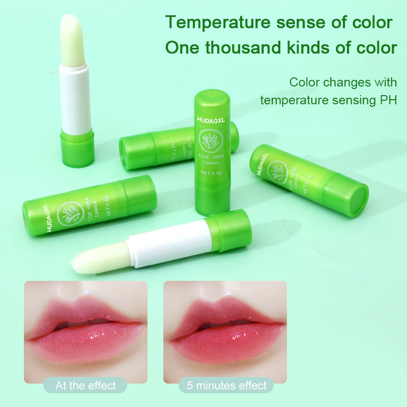 Aloe Vera Lipstick Color Changing Lip Balm Moisturizes Waterproof Prevents Dry Cracked Lips