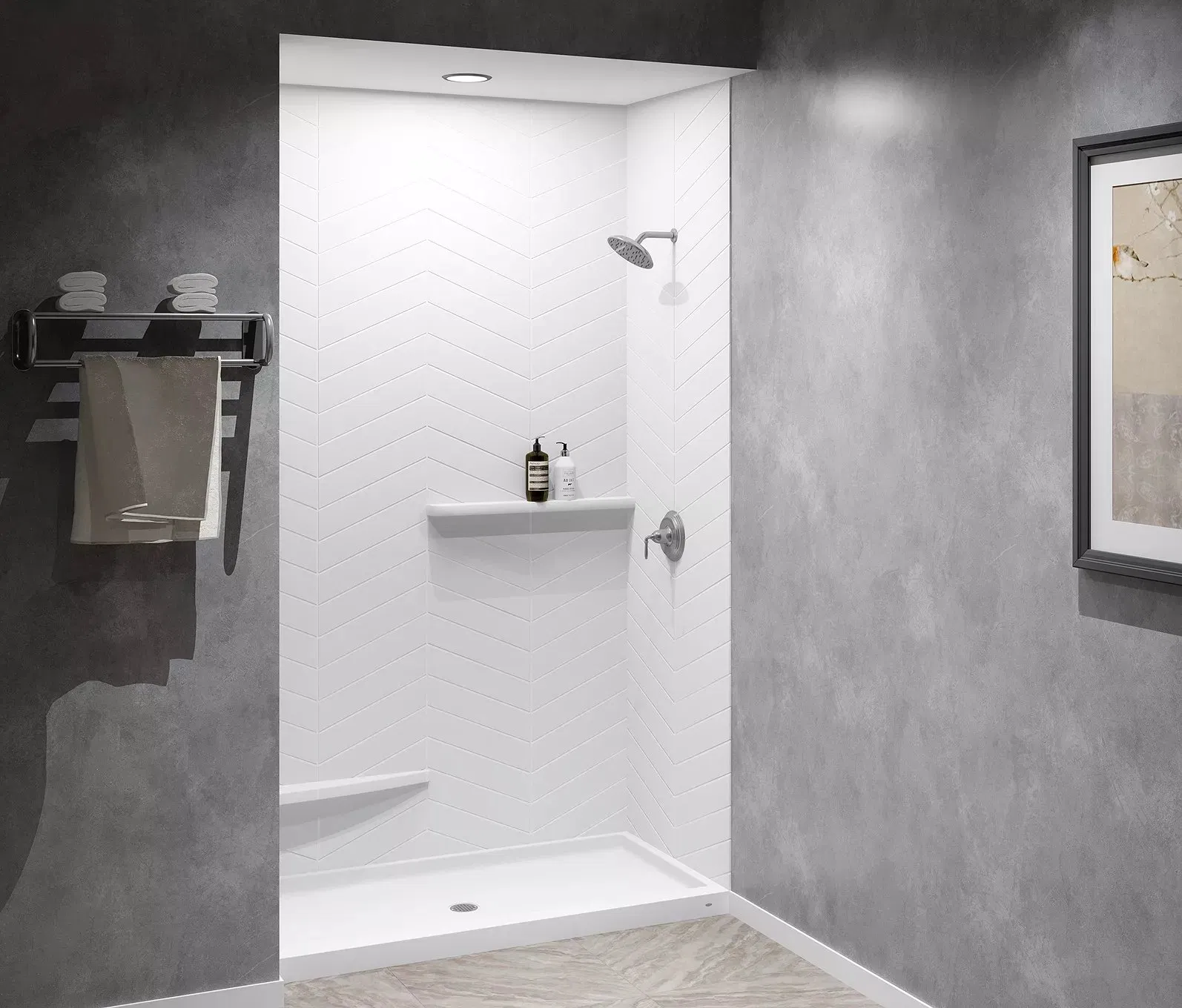 Factory Price Cultured Marble White Tub Surround Shower Wall Panel for Hotel