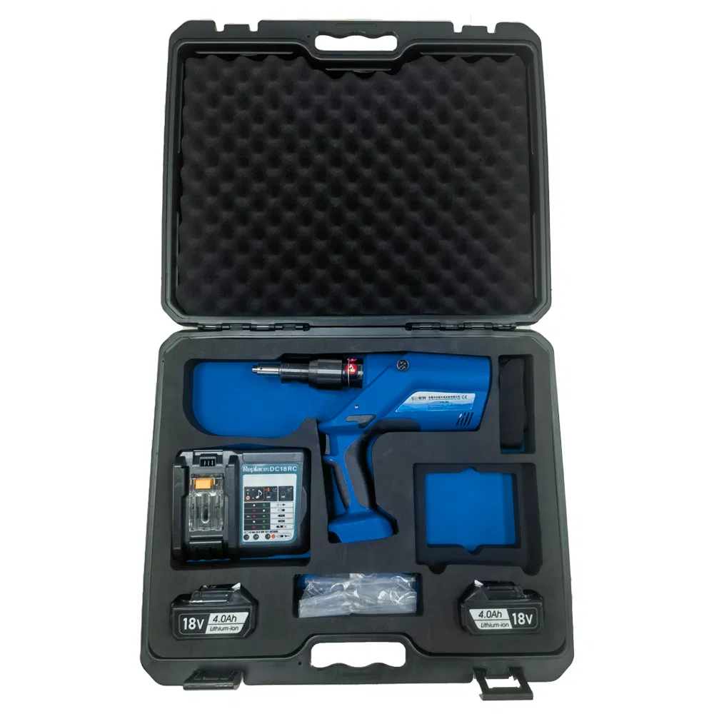 Cordless Electric Rivet Gun for Riveting Recliners and Baby Carriages with Half-Core Rivets