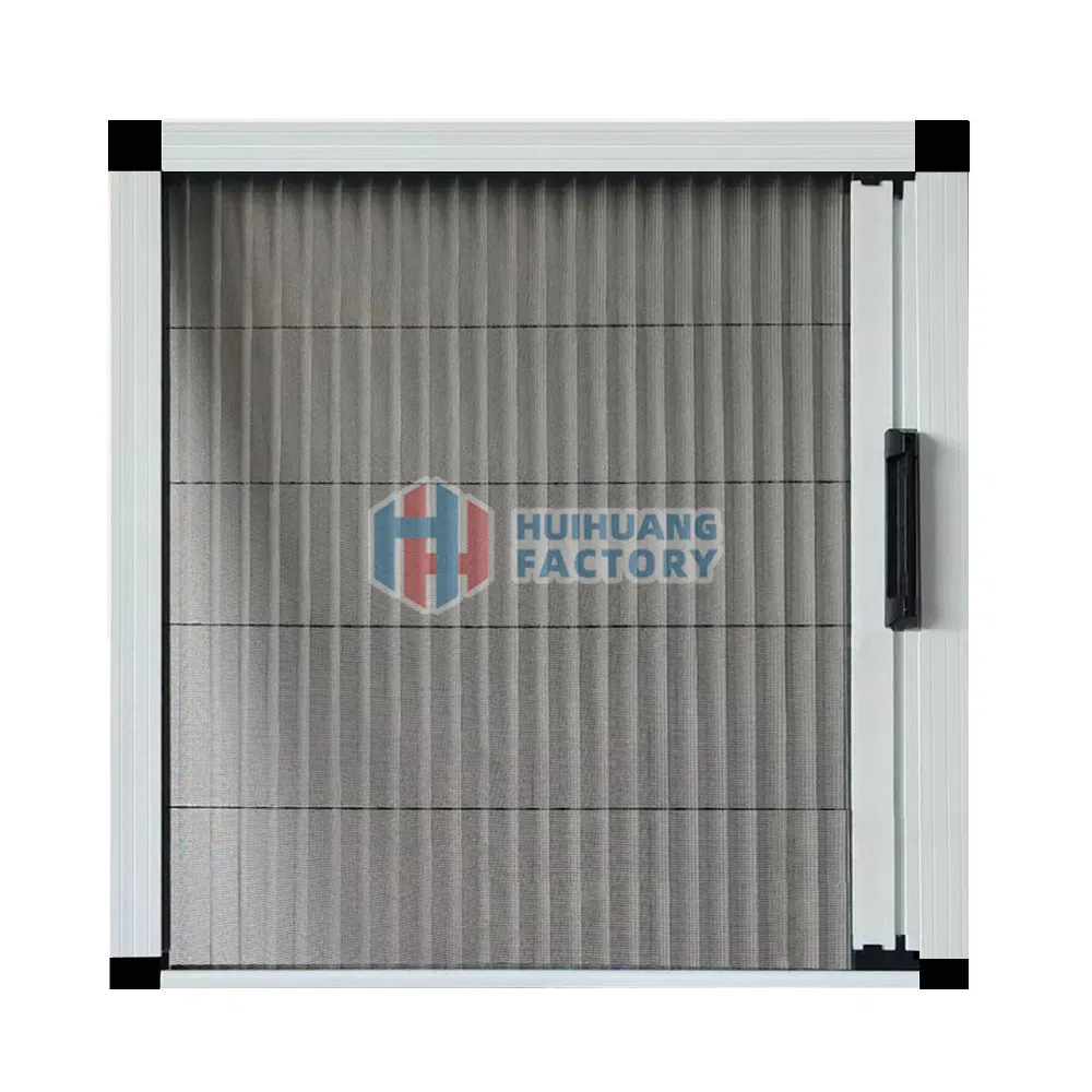 Aluminum Frame Mosquito Net Folding Metal Pleated Mesh Door Easy to Install