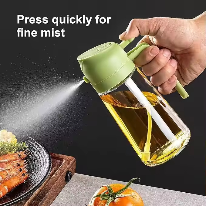 Integrated Glass Oil Bottle with Spray Pour Feature Kitchen Home Use Air Fryer Oil Cooking for Vinegar Dispenser