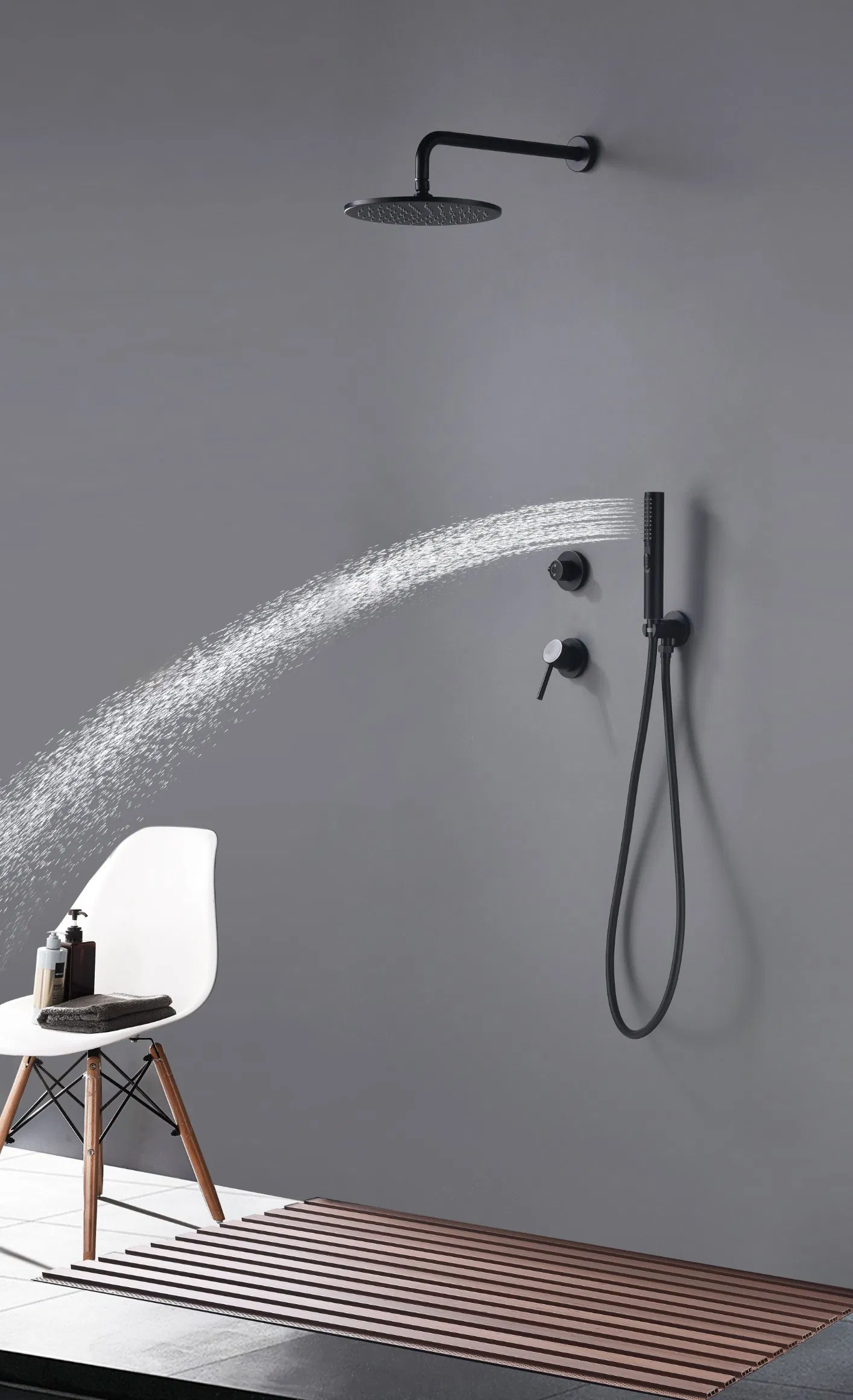 2026 New Black Wall-Mount Water Saving Sanitary Ware Bathroom Shower Faucet Seires Basin Faucet