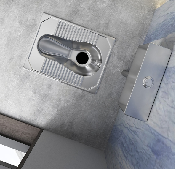 Factory Direct Sales Bar High Speed Rail Project Public Area 304 Stainless Steel Squat Toilet