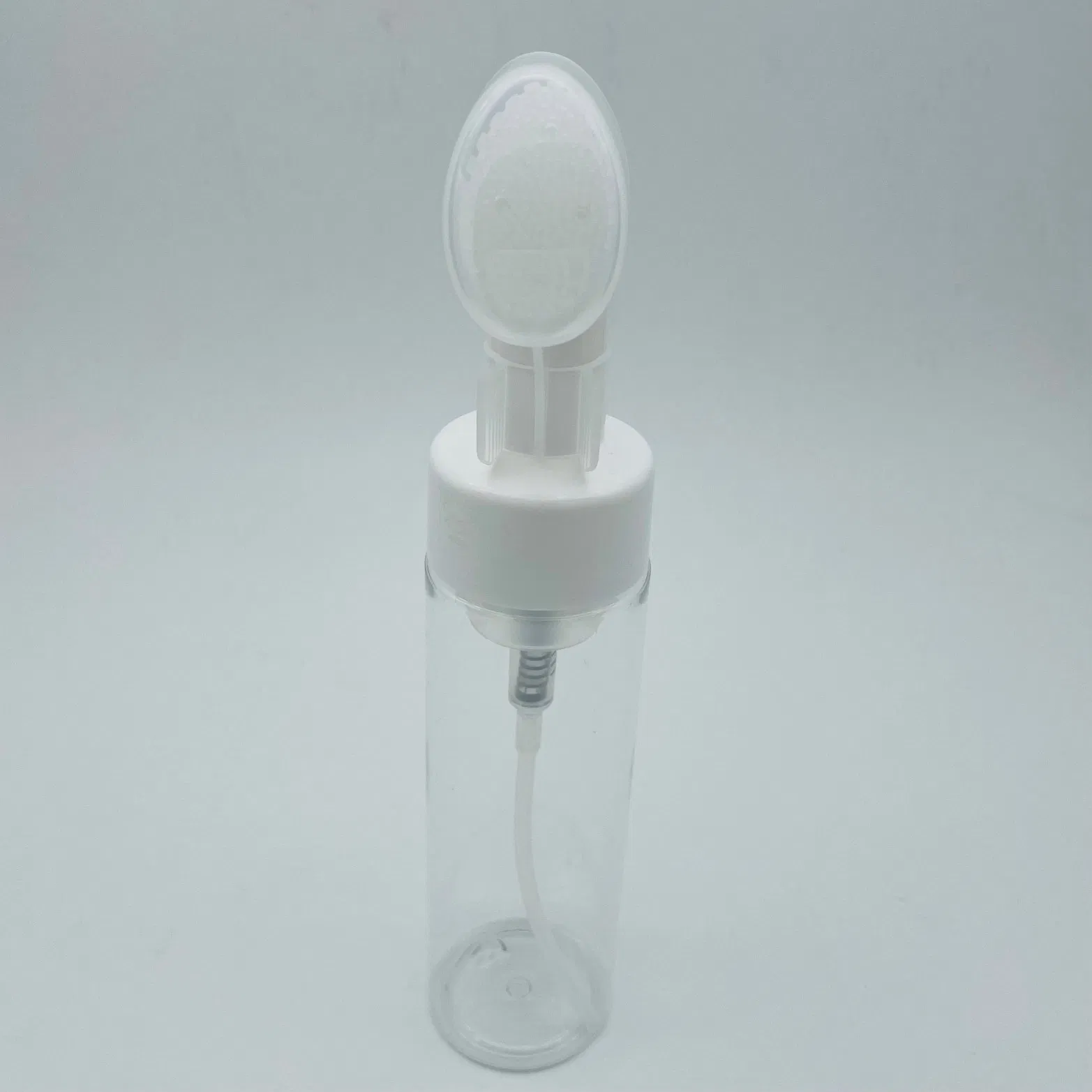 Hot Sales 200ml Foaming with Brush Pet Transparent Bottle for Personal Care