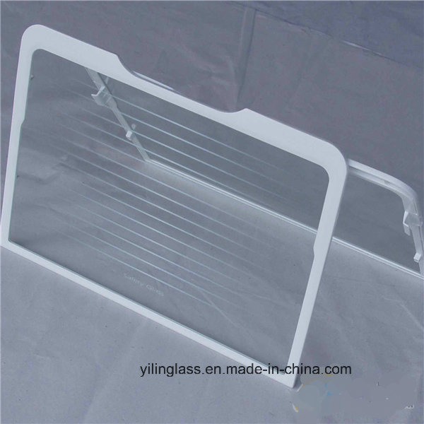 Line Pattern Fritted Fridge Shelf Glass