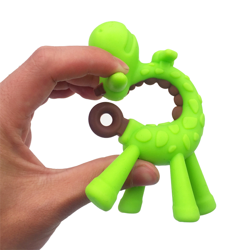 Baby Infant Toddler Pet Silicone Giraffe Chew Teething Teether Training Toy