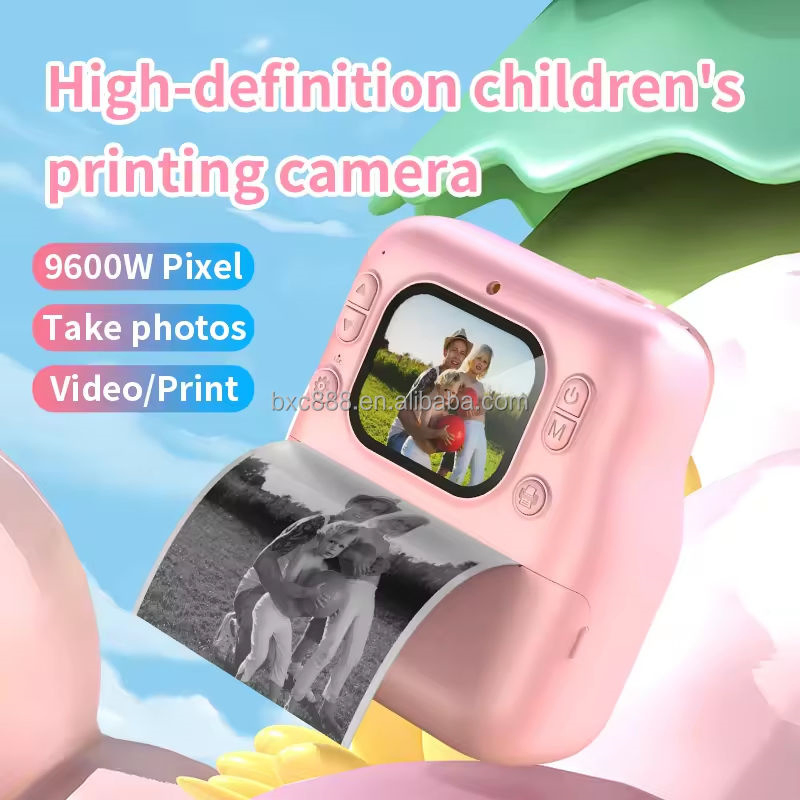 HD Digital Take Photo Video Camera 2 Inch Rechargeable Kids 2.4'' HD Color Screen 1080P Mini Digital Camera Children Toy Instant Print Photo Camera