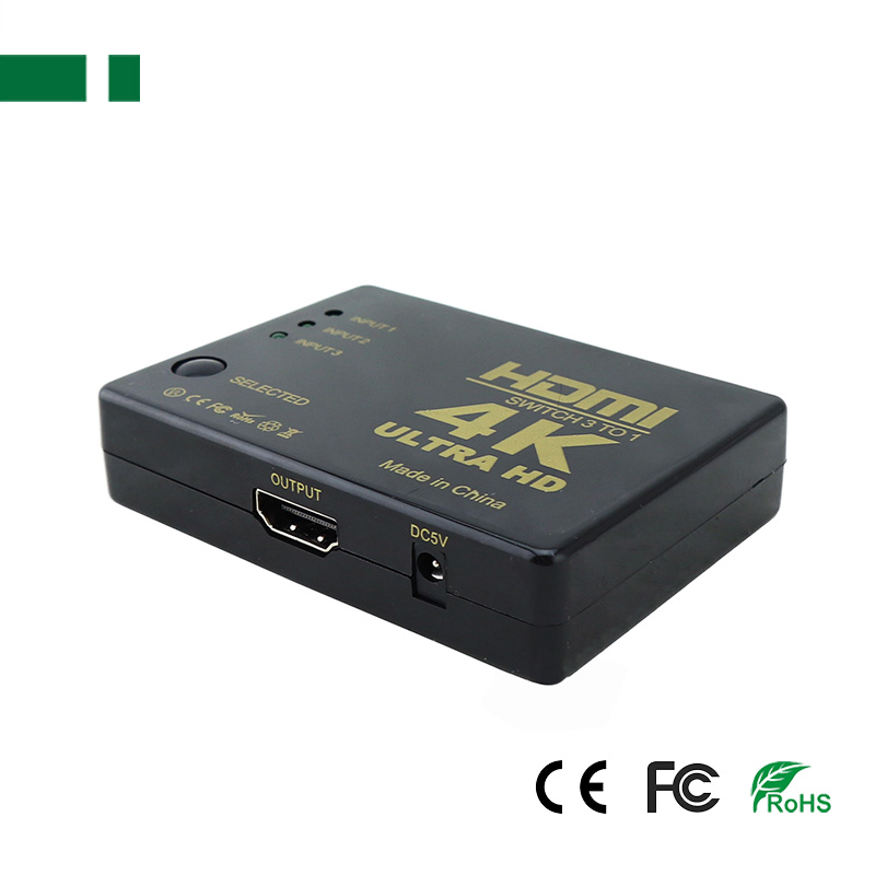 HDMI-коммутатор 3x1 с пультом, 4K