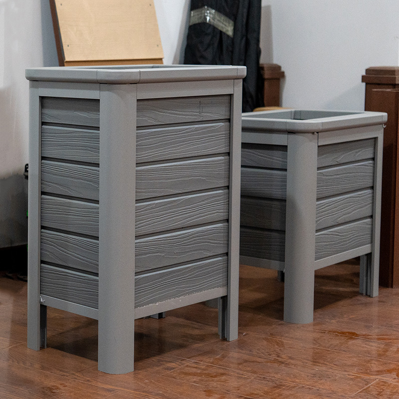 Factory Directly Sale High Quality Durable WPC Flower Pots 21" Trough Plastic Flower Pot Plant Pot Garden Planter Eco-Friendly Pots