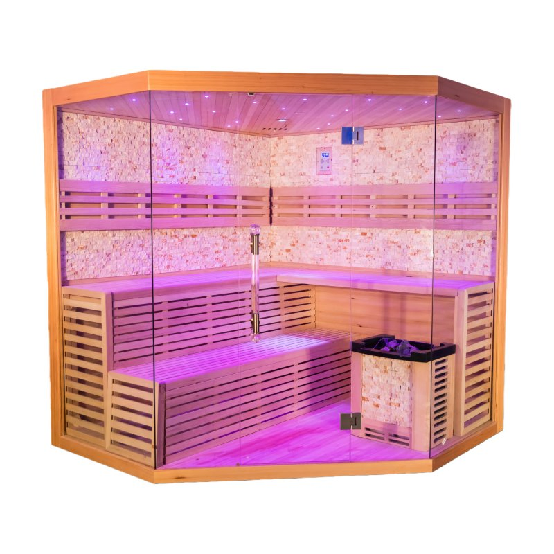 Семейная уличная сауна с душем из натурального дерева