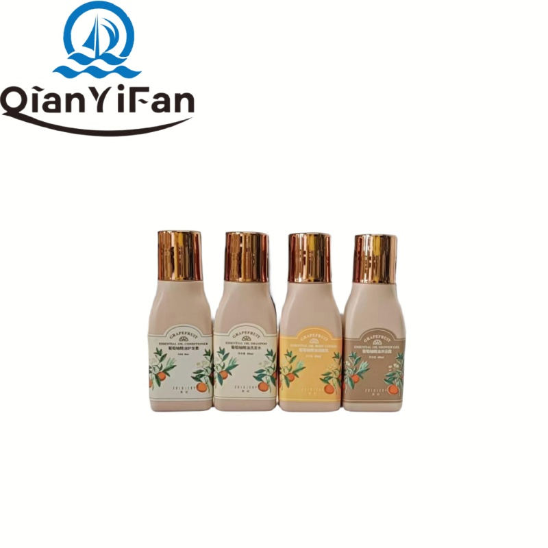 Wholesale Custom Natural Grapefruit Essential Oil Shampoo, Conditioner, Body Wash Toiletries Set for Hotel, Resort Custom Use