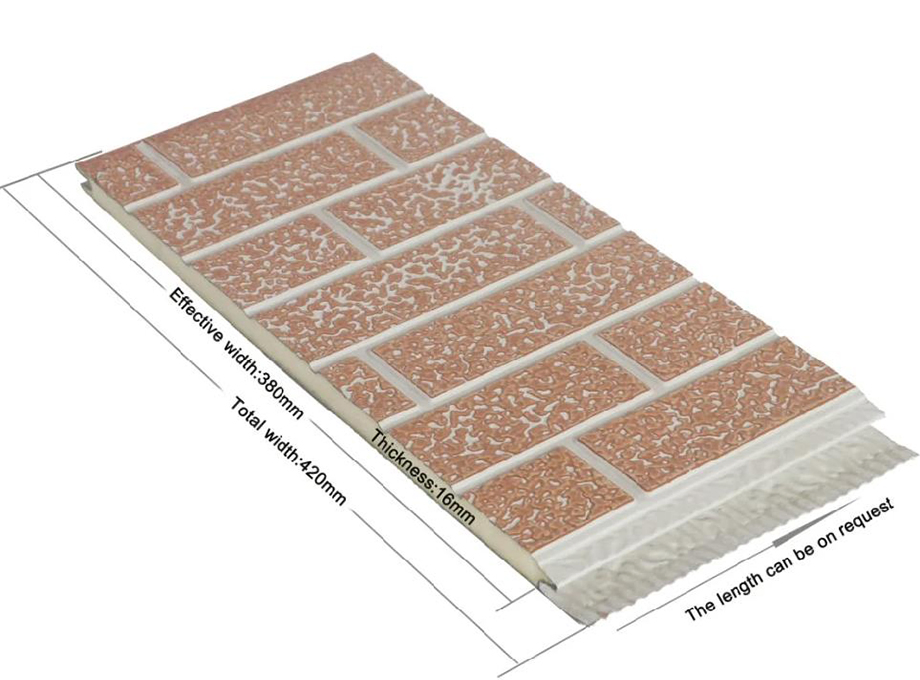 Noise Reduction Carved Metal Plate Outer Covering Wall Board PU Insulated Cladding Panel for Home House Decoration