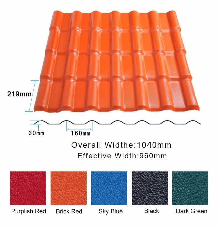 ASA Resin Roof Tile Villa Roof Panel Waterproof Roofing Sheet