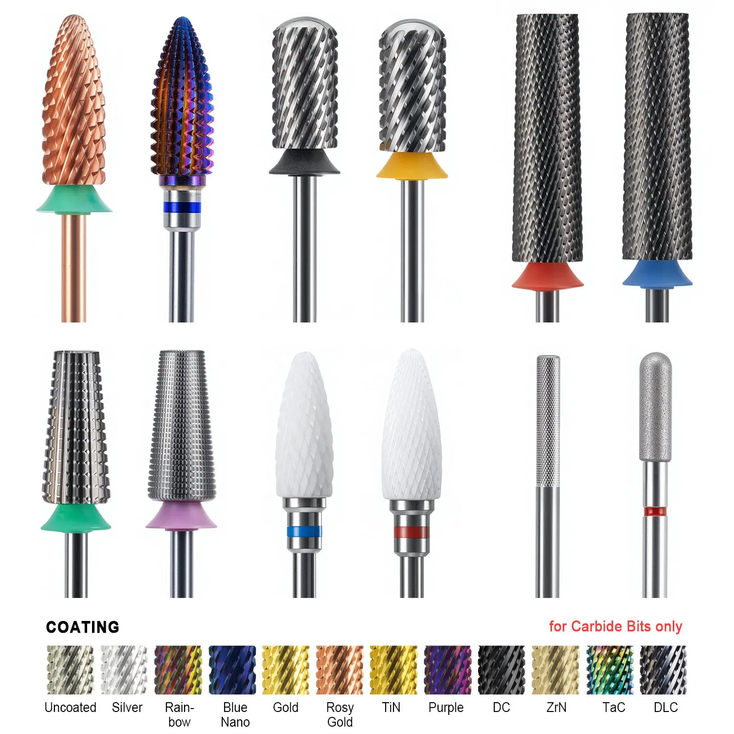 OEM E File Nail Drill Bits Ceramic Tapered Barrel Cut Drill Bits Nails