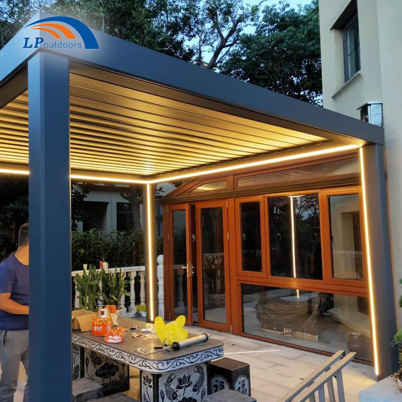 Modern New Style Waterproof Aluminum Pergola Sunshade Garden Gazebo Sale in Canada