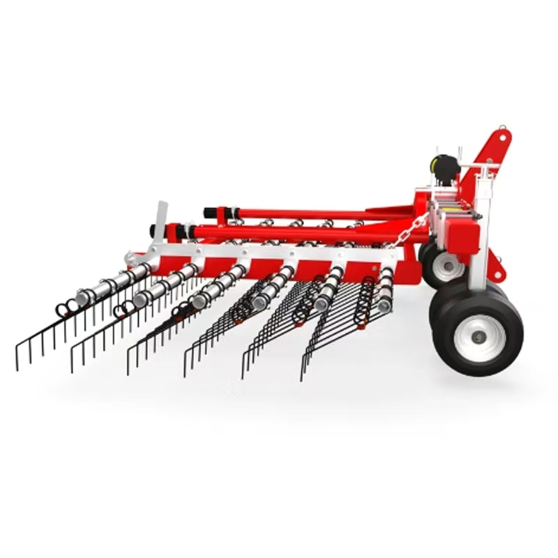 Heavy-Duty Football Pitch Rake with 6-Row Steel Tines for Efficient Field Cleaning