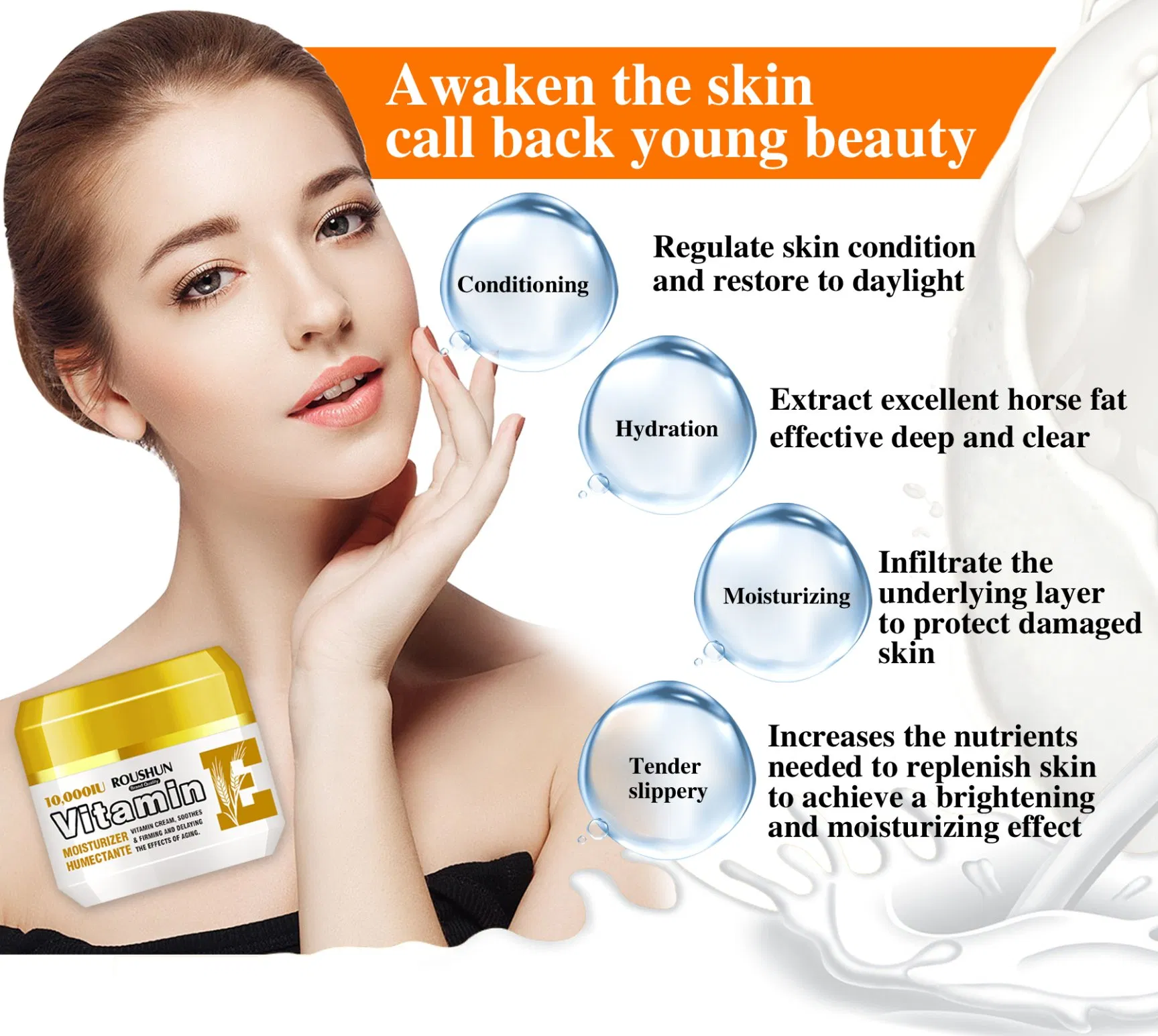Vitamin E Cream Moisturizer Humectante Soothes & Firming 100ml