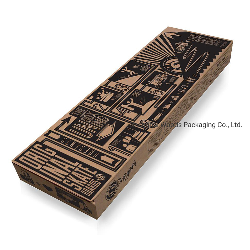 Brown Hard Carton Plus Rectangle Corrugated Paper Packaging Cardboard Shipping Gift Skateboard Box