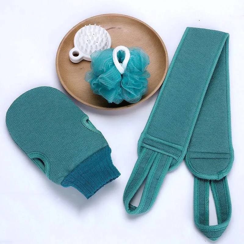 Hot Sell Home Use Bath Belt Shower Ball and Bath Glove Set for Men