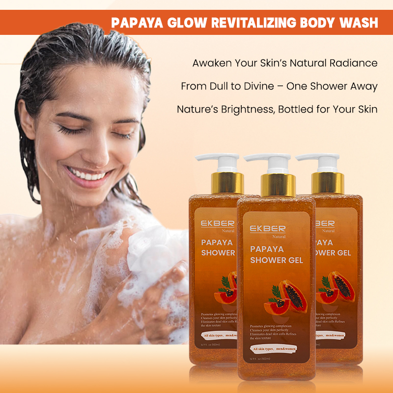 Natural Papaya Shower Gel Exfoliating Body Wash Organic Papaya Body Wash for Women