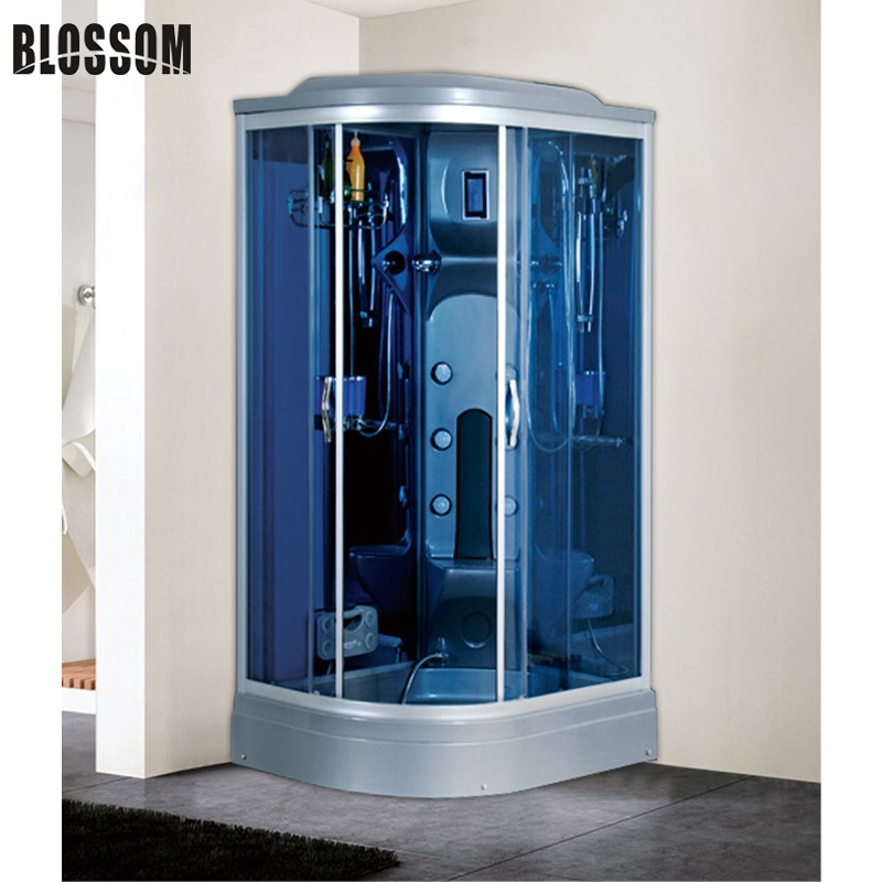 Bathroom Shower Computerized Massage Steam Bath Room with Grey Aluminum