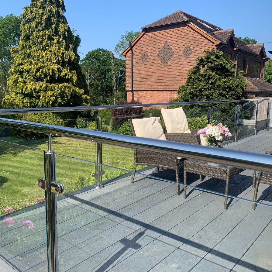 Glass Fence Semi Framless Aluminum U Channel Glass Balcony Railing