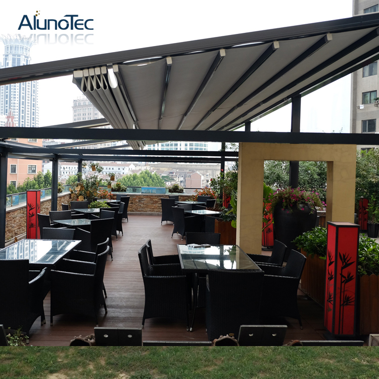Sun Protection Electric Folding Roof Retractable Awnings for Outdoor Bars
