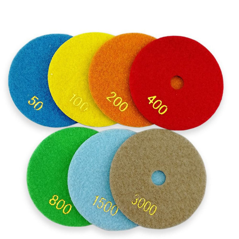 4"/100mm Grit #50-3000 a-Class Diamond Flexible Dry Polishing Pad Diamond Sanding Discs Abrasive Tools for Stone Granite Marble