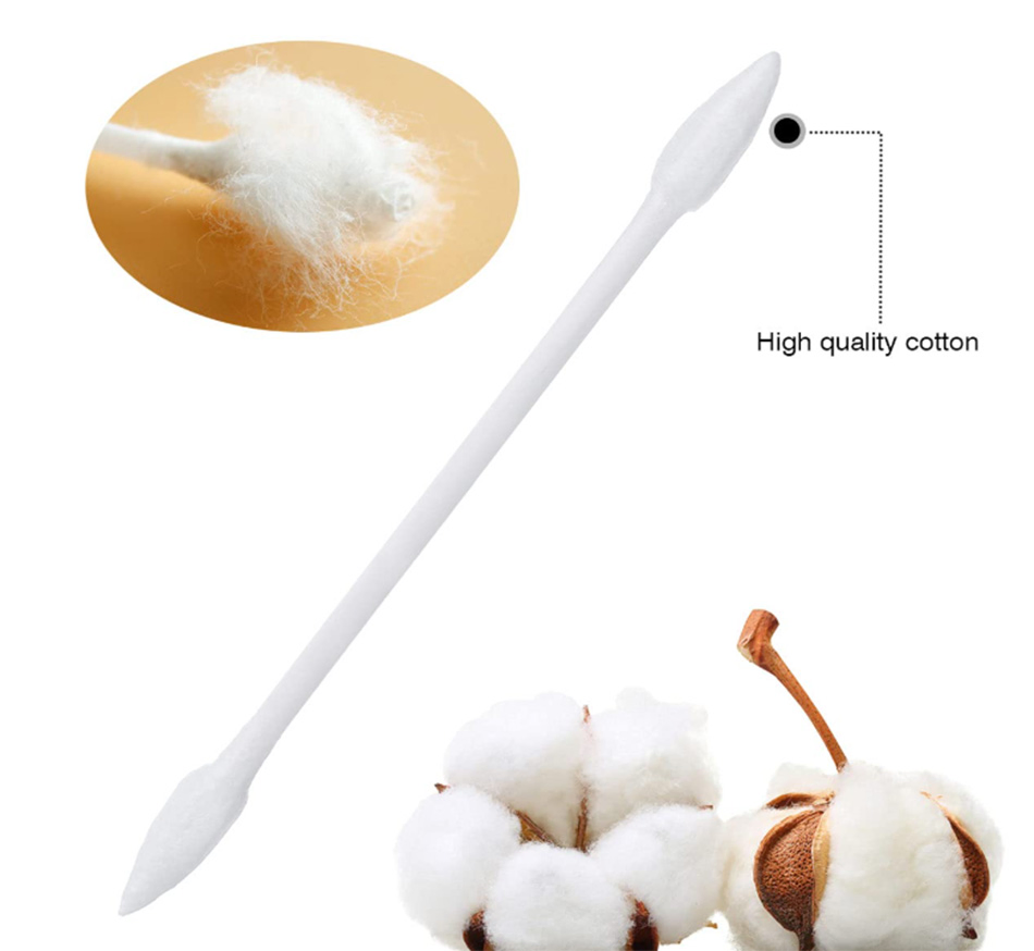 1200 Count 3" Pointed Double Precision Tip Cotton Buds Cotton Swabs for Makeup