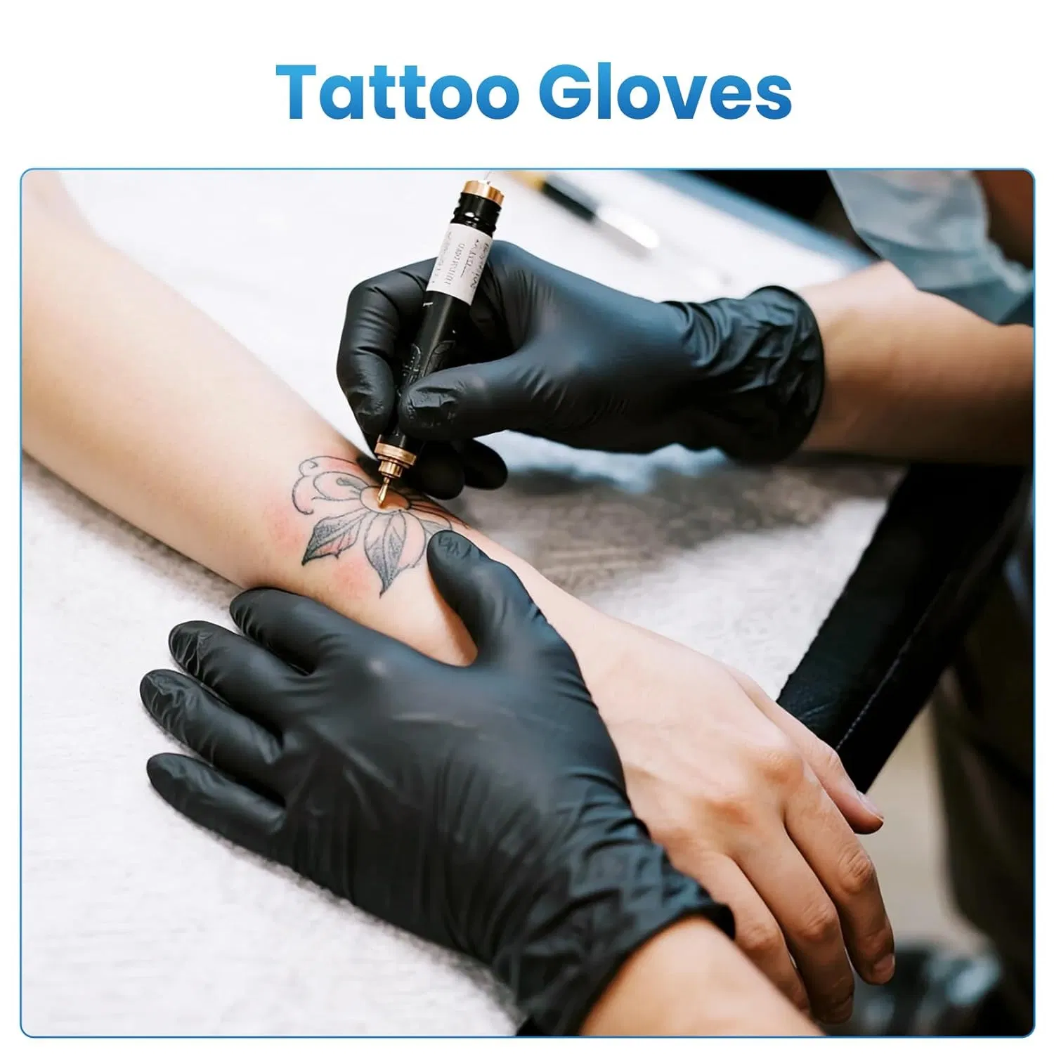 Premium Black Nitrile Gloves, Disposable 3 Mil Gloves with Enhanced Grip, 100 Count for Food Handling, Medical Exams and Household Cleaning