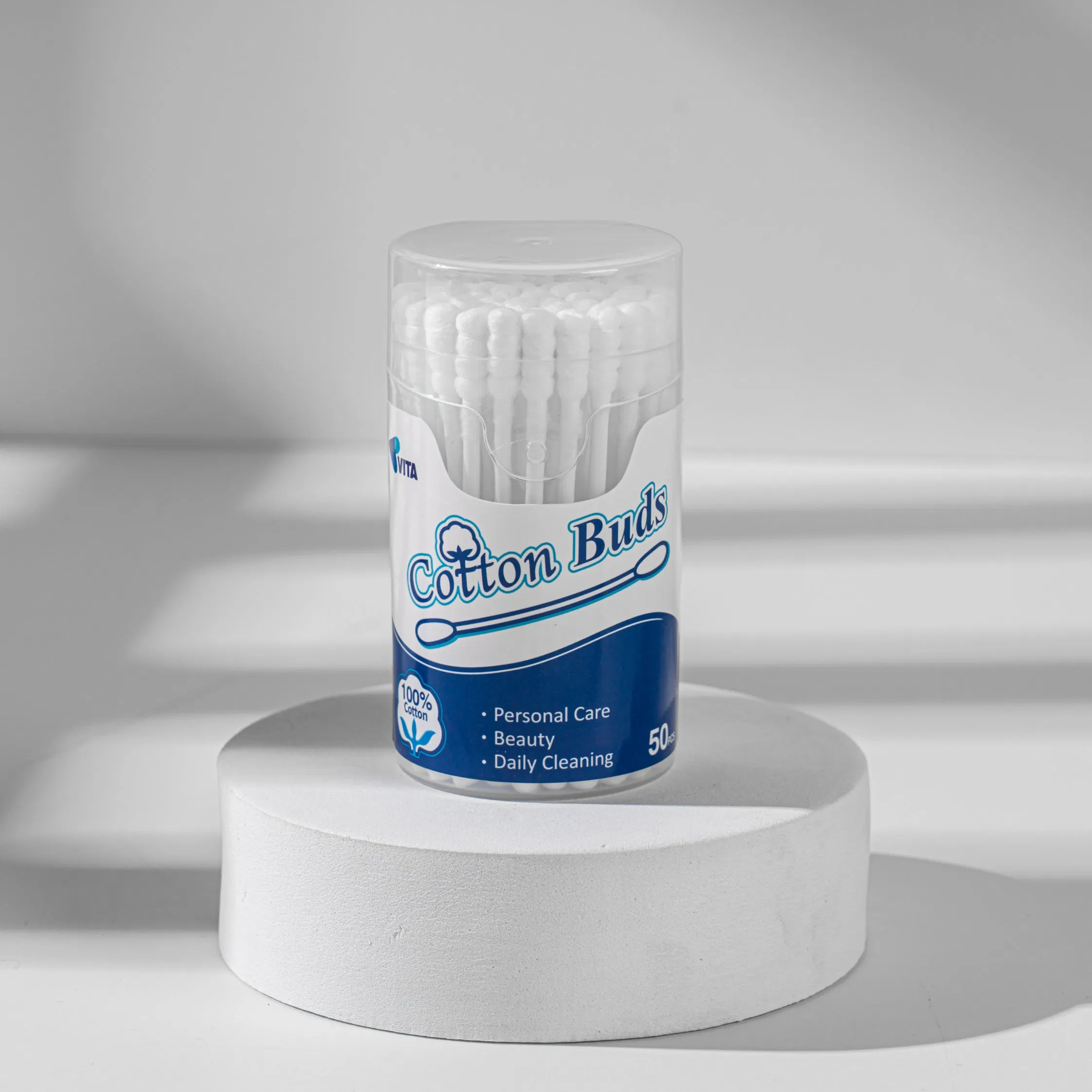 Daily Use 50 PCS Biodegradable Cotton Swabs with Paper Sticks