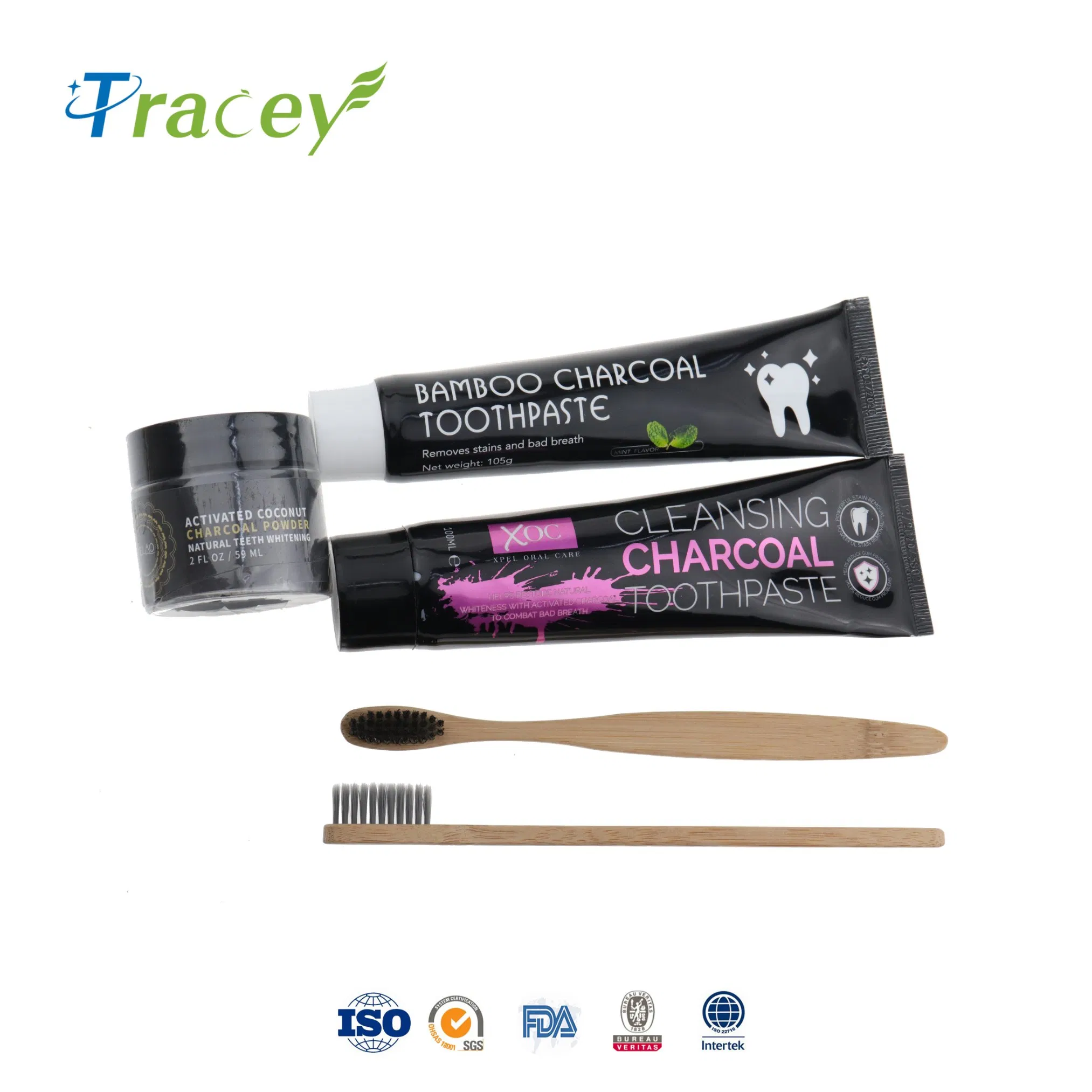 Xoc 100ml Charcoal Toothpaste Bamboo Cleansing Black Toothpaste for Africa Market