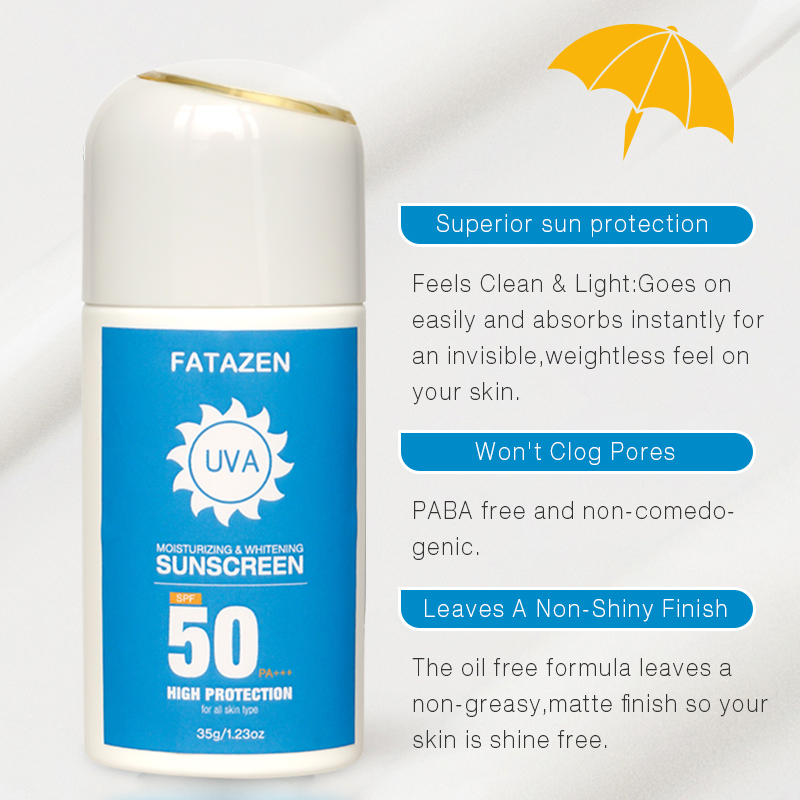 Long Lasting Water Resistant Sun Block Natural UV Ray SPF50+ Sunscreen Cream