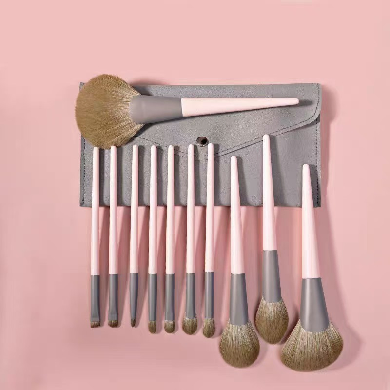 Beautichen 11PCS Pink Makeup Brushes Set with Cosmetic Bag - Full Eyeshadow Blush Lip Brush Cosmetic Kit Bulk OEM