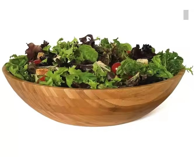 Acacia Wood Salad Bowl Handicraft Serving Bowl for Fruits and Salads