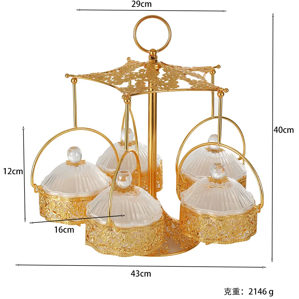 Wholesale Market Golden Nordic Fruit Storage for Home Living Room Tray
